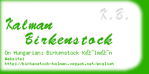 kalman birkenstock business card